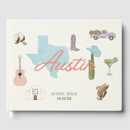 Austin, TX Bruiloft Gastenboek (Voorkant)