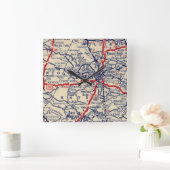 Austin TX  kaart 1941 Vierkante Klok (Huis)