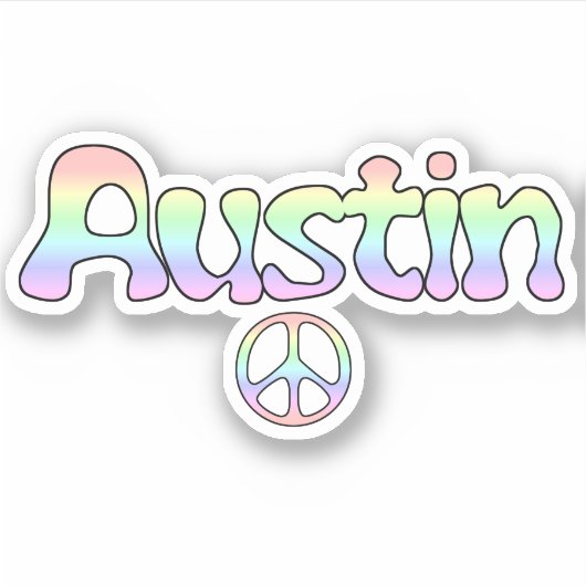 Austin TX Peace Sticker (Voorkant)