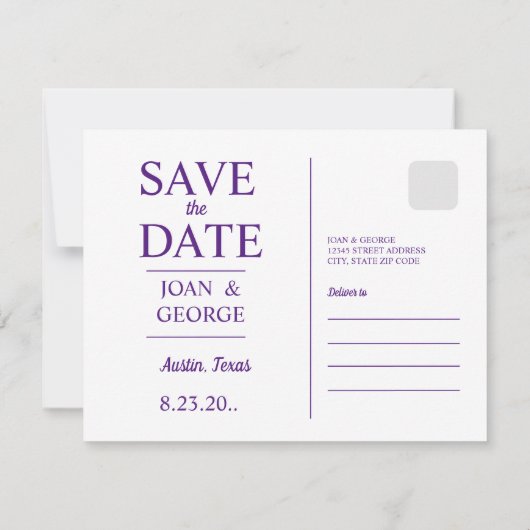 Austin, TX, Savel de Datum,  Briefkaart (Achterkant)