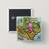 Austin TX Vierkante Button 5,1 Cm (Voorkant /achterkant)