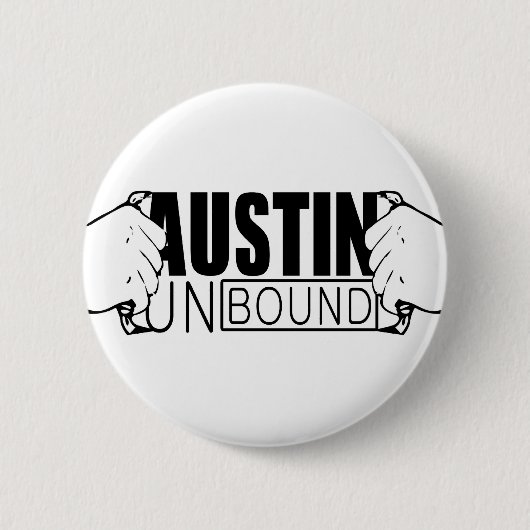 Austin Unbound Logo Ronde Button 5,7 Cm (Voorkant)