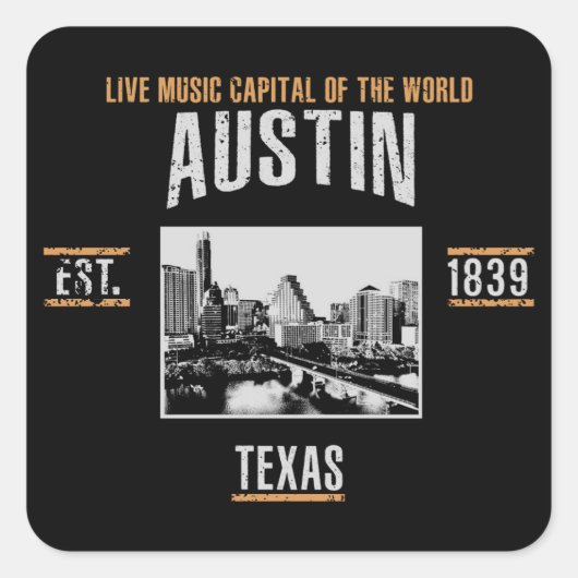 Austin Vierkante Sticker (Voorkant)