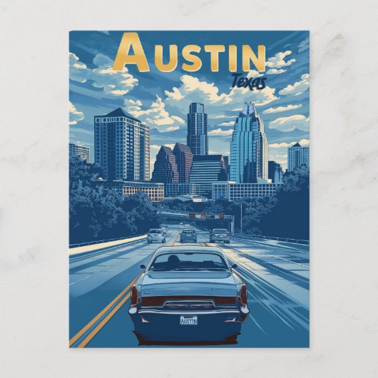 Austin - Vintage reizen Briefkaart (Voorkant)