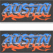 Austin Vorname Name Graffiti Aufkleber Sticker (Voorkant)