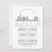 Austin Wedding | Gestileerde Skyline uitnodiging (Voorkant)