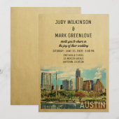 Austin Wedding Invitation Texas Kaart (Voorkant / Achterkant)