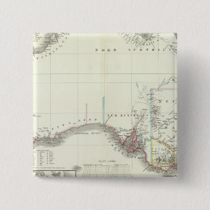 Austral-Continent Vierkante Button 5,1 Cm