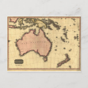Australaziatische kaart 1818 - Australië, Nieuw-Ze