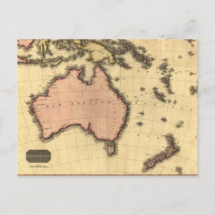 Australaziatische kaart 1818 - Australië, Nieuw-Ze