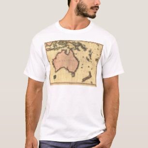 Australaziatische kaart 1818 - Australië, Nieuw-Ze T-shirt