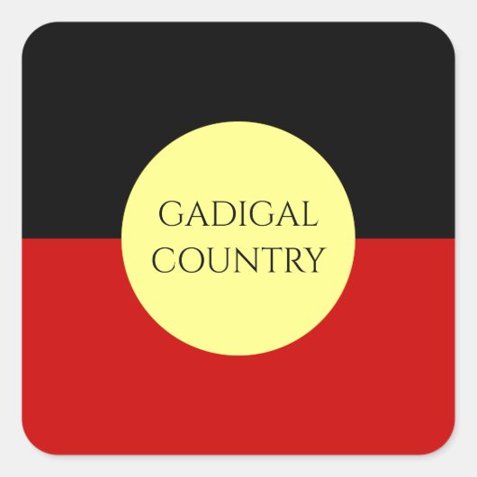 australia aboriginal vlag vierkante sticker (Voorkant)