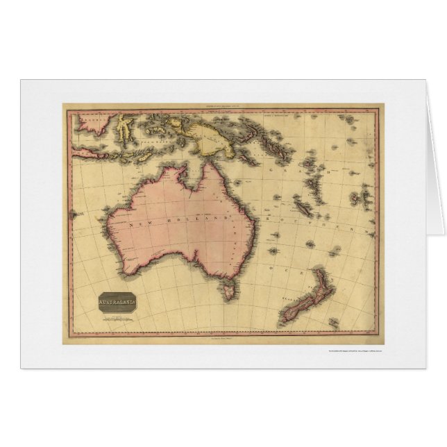 Australia Asia Map door John Pinkerton 1818 (Voorkant Horizontaal)