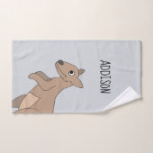 Australia Cute Kangaroo Doodle en Name Kinder Bad Handdoek (Handdoek)