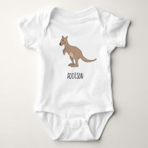 Australia Cute Kangaroo Doodle en Name Romper