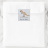 Australia Cute Kangaroo Doodle Kinder Bookplate Vierkante Sticker (Tas)