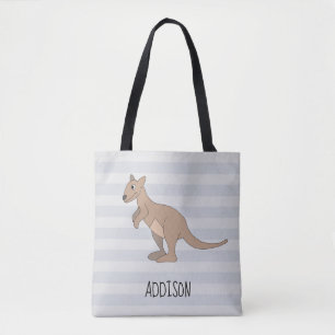 Australia Cute Kangaroo Doodle & Name Kinder Diape Draagtas