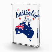 Australia Day Rood Blauw en Wit Fotoblokken (Rechts)