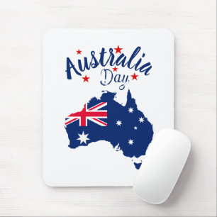 Australia Day Rood Blauw en Wit Muismat