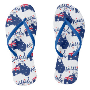 Australia Day Rood Blauw en Wit Teenslippers