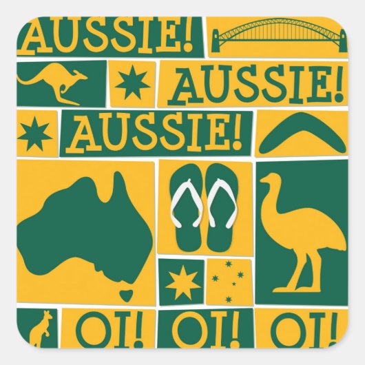 Australia Day Vierkante Sticker (Voorkant)