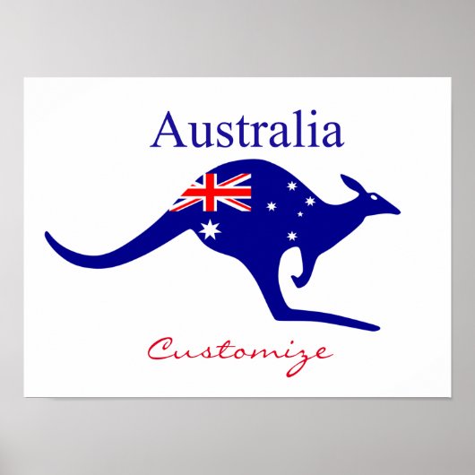 Australia Flag Kangaroo Thunder_Cove Poster (Voorkant)
