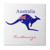 Australia Flag Kangaroo Thunder_Cove Tegeltje (Voorkant)