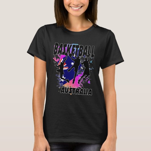 Australia Flag  Love Playing Basketball T-shirt (Voorkant)