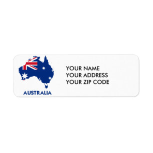 AUSTRALIA FLAG MAP ETIKET