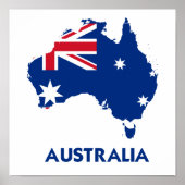 AUSTRALIA FLAG MAP POSTER (Voorkant)