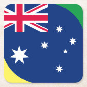 AUSTRALIA FLAG VIERKANTE KARTONNEN ONDERZETTER (Voorkant)