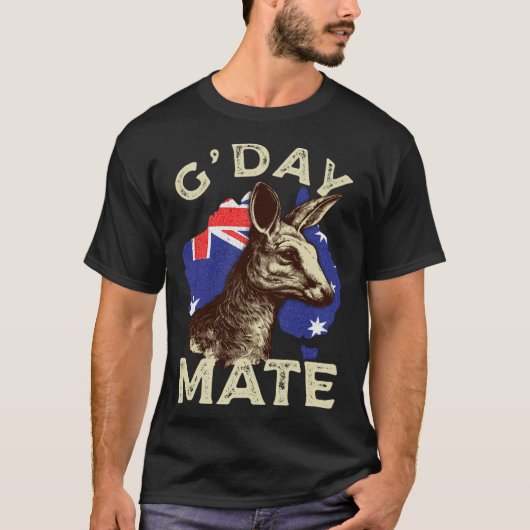 Australia G day Mate Kangaroo Aussie Australian Fl T-shirt (Voorkant)