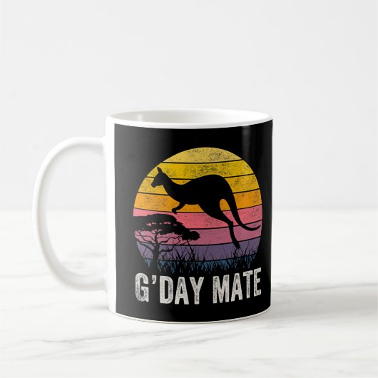 Australia G'day Mate Funny Kangaroo Australian Sym Koffiemok (Links)