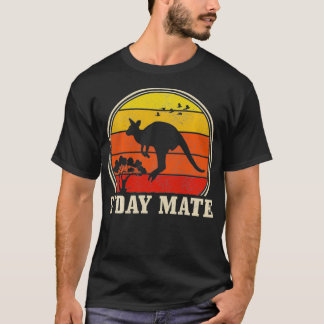Australia G'day Mate Kangaroo  Sunset Austr T-shirt