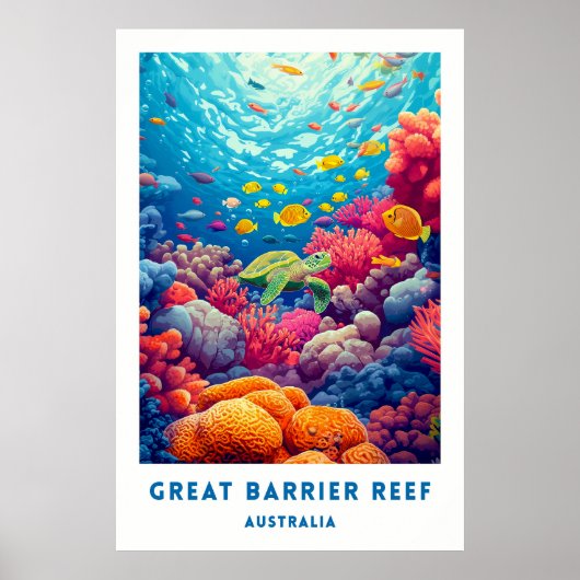 Australia Great Barrier Reef Travel Poster (Devant)