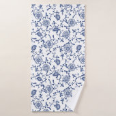 Australia Hamptons Style Blue White Floral Pattern Badhanddoek (Badhanddoek)