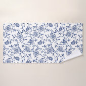 Australia Hamptons Style Blue White Floral Pattern Badhanddoek (Badhanddoek)