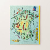 Australia Illustrated Map 11x14 Legpuzzel (Verticaal)