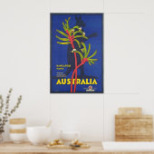 Australia Kangaroo Paws Vintage Travel Poster (Cuisine)