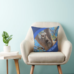 Australia Koala in a Tree, Custom Blue Accent Kussen