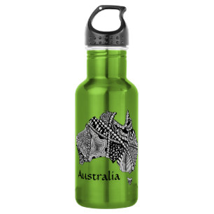 Australia Map Art Doodle Waterfles