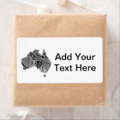 Australia Map Doodle Etiket (Insitu)