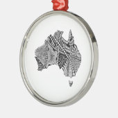 Australia Map Doodle Metalen Ornament (Links)