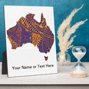 Australia Map Doodle Oranje Paars Fotoplaat