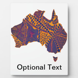 Australia Map Doodle Oranje Paars Fotoplaat