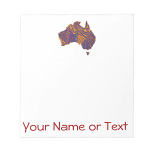 Australia Map Doodle Oranje Paars Notitieblok