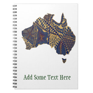 Australia Map Doodle Tan Red Blue Notitieboek