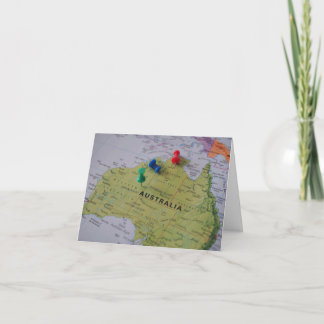 Australia Map Greeting Card  Bedankkaart