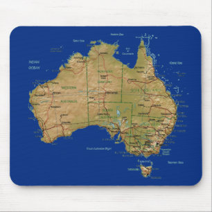 Australia Map Mousepad Muismat