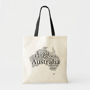 Australia Map Word Art Tote Bag